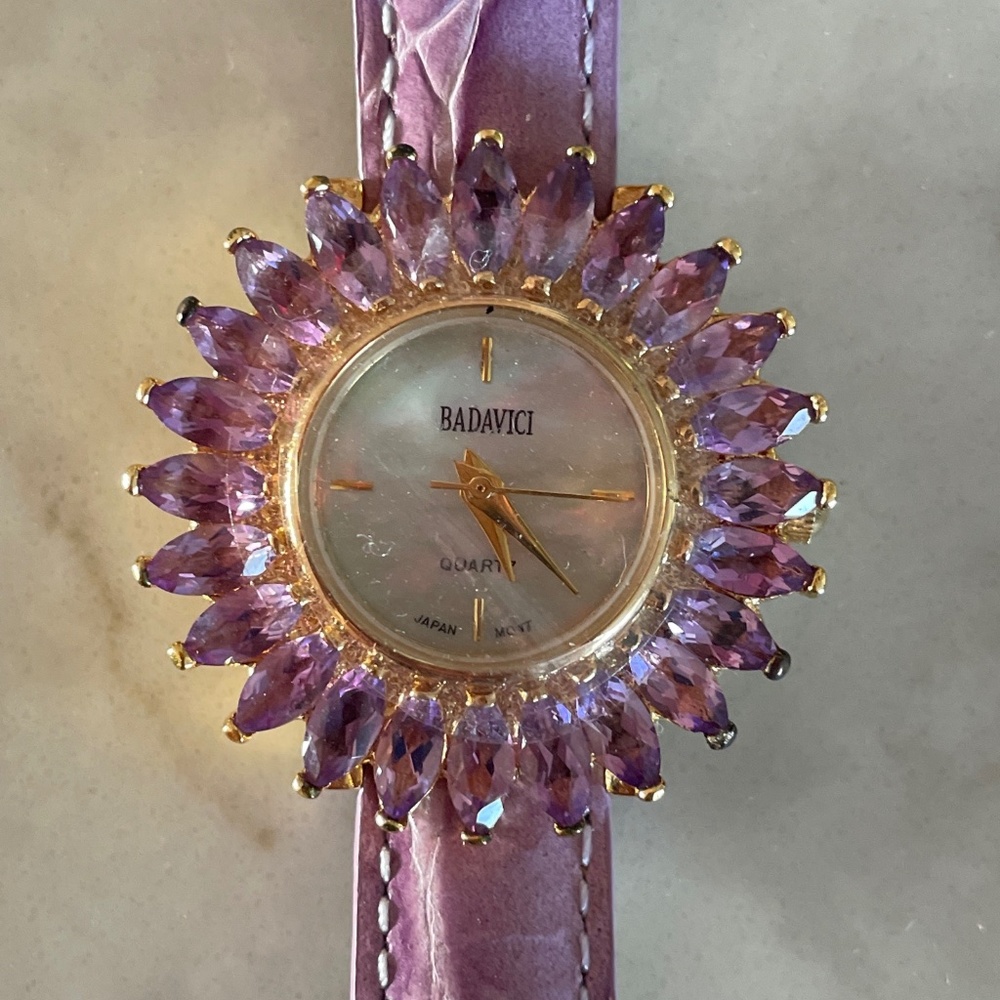 Vintage Amethyst Badavici Watch